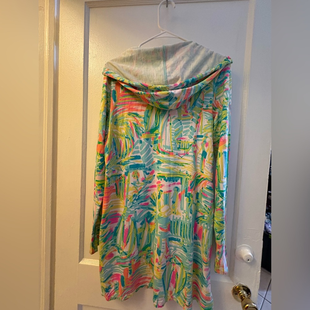 Lilly Pulitzer Rylie UPF 50+ Hooded Cover-up Dress Sea Salt & Sun - Picture 9 of 12